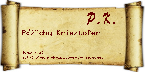Péchy Krisztofer névjegykártya